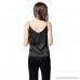 Fashionhe Women Sexy Silk Strap Camisole Blouses Solid Bottom Shirt Soft Satin Crop Tank Tops Black B07MD8CMN7